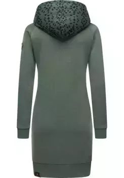 Толстое платье в стиле рэгвир "Бесси", хлопковое платье с длинными рукавами и капюшоном с принтом Ragwear, зеленый