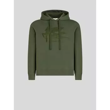 ТОЛСТОВКА С КАПЮШОНОМ И ЛОГОТИПОМ ETRO, зеленый