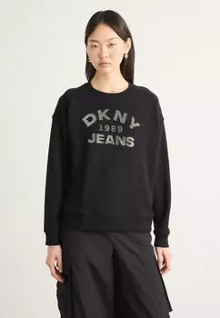 Толстовка 1989 RHINESTONE LOGO CREW NECK DKNY, черный
