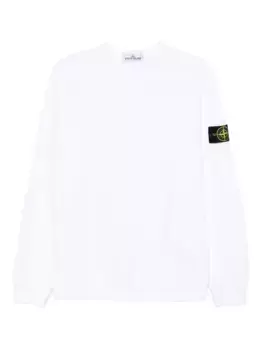Толстовка 6100028 с нашивкой-логотипом Stone Island, белый