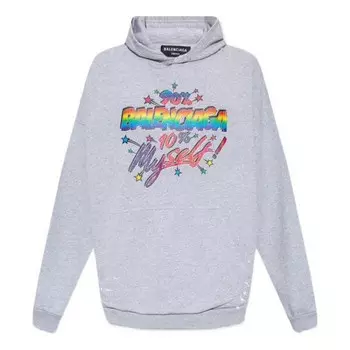 Толстовка 90/10 hoodie wide fit 'grey' Balenciaga, серый
