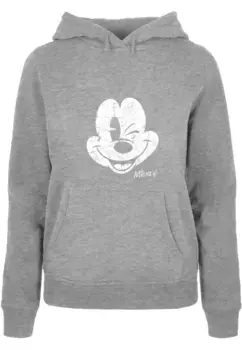 Толстовка ABSOLUTE CULT "ABSOLUTE CULT Ladies Ladies Mickey Mouse - Толстовка с эффектом потертости", серый