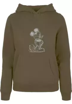 Толстовка ABSOLUTE CULT "ABSOLUTE CULT Ladies Ladies Mickey Mouse - Sketch Kick Hoody", оливковый