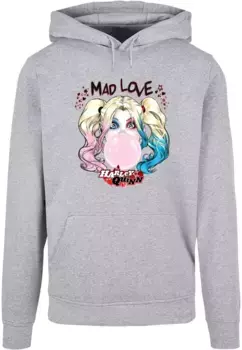 Толстовка ABSOLUTE CULT с капюшоном "ABSOLUTE CULT Мужская Бэтмен - Harley Quinn Mad Love Basic Hoody", серый