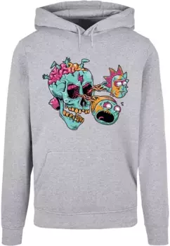 Толстовка ABSOLUTE CULT с капюшоном "ABSOLUTE CULT Men's Rick And Morty - Eyeball Skull Basic Hoody", серый