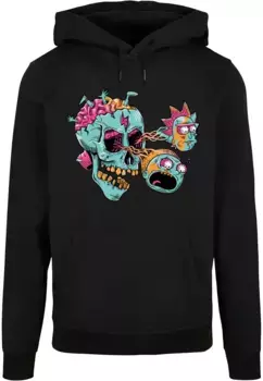 Толстовка ABSOLUTE CULT с капюшоном "ABSOLUTE CULT Men's Rick And Morty - Eyeball Skull Basic Hoody", черный
