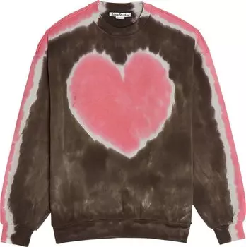 Толстовка Acne Studios Fyre Coeur Crew Sweatshirt 'Dark Brown/Pink', разноцветный