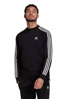 Толстовка Adicolor Classics с 3 полосками и круглым вырезом Adidas Originals, черный