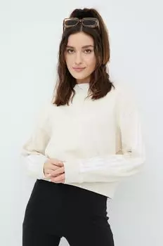 Толстовка Adicolor из хлопка adidas Originals, бежевый