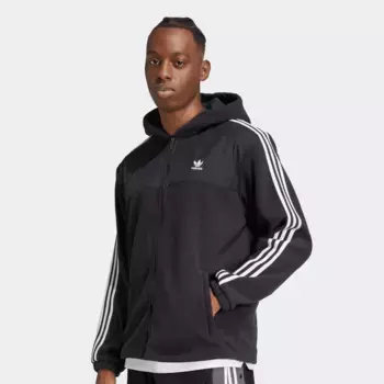 Толстовка adidas Originals Adicolor 3-Streifen Teddy Fleece Kapuzenjacke, черный