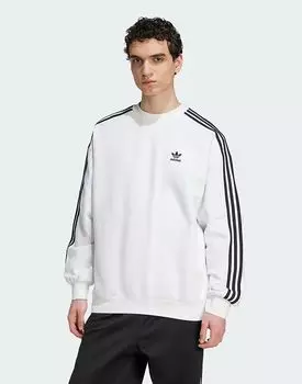 Толстовка Adidas Originals Adicolor oversize crew в белом/черном цвете