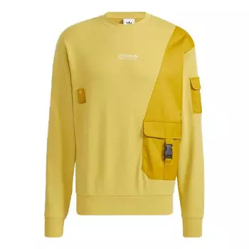 Толстовка Adidas originals Contrasting Colors Big Pocket Splicing Knit Sports Round Neck Pullover Yellow, Желтый