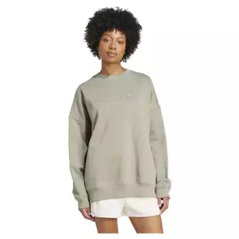 Толстовка adidas Originals Essentials Linear Oversized Crew, бежевый