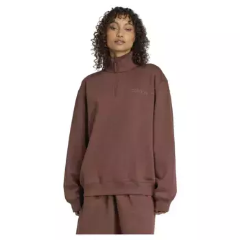 Толстовка adidas Originals Essentials Linear Oversized half zip, коричневый