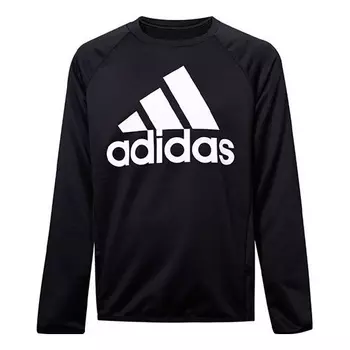 Толстовка Adidas originals Large Logo Printing Sports Pullover Boy Black, Черный