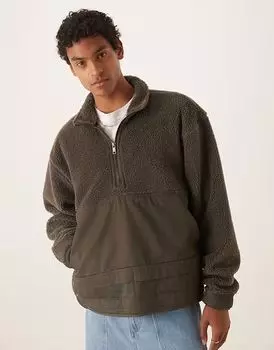 Толстовка Adidas Originals Premium Essentials с полумолнией цвета хаки