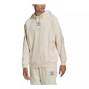 Толстовка Adidas originals Solid Color Chest Logo Printing Pullover Hooded Long Sleeves Beige, Бежевый
