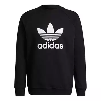 Толстовка Adidas originals Tresoil Crew Large Logo Sports Pullover Round Neck Black, Черный