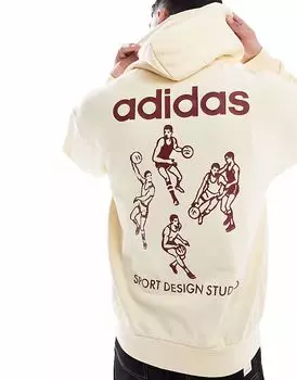 Толстовка Adidas Originals Wwh в теплом ванильном / любимом рубиновом цвете