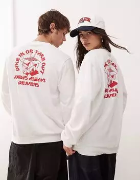 Толстовка Adidas Sportswear белого цвета с рисунком лапши