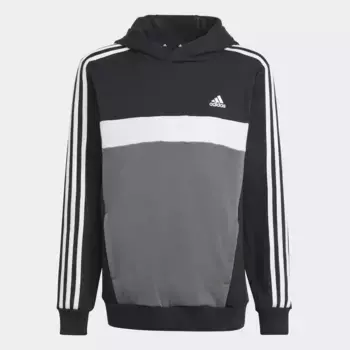 Толстовка Adidas Sportswear с капюшоном "TIBERIO 3STRIPES COLORBLOCK KIDS HOODIE", белый