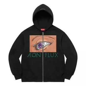 Толстовка aeon flux zip up hooded sweatshirt 'black green beige' Supreme, черный