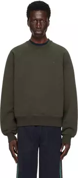 Толстовка AI Paris цвета хаки с надписью Heart Friend AMI Paris