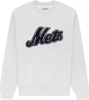 Толстовка Aim Leon Dore x New York Mets Chainstitch Crewneck 'Silver Mix', серебряный