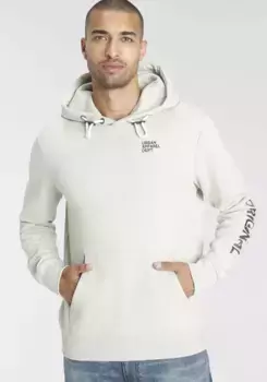 Толстовка AJC с капюшоном и принтом на груди и рукавах, серый