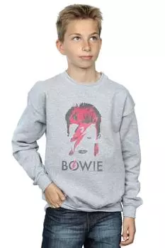 Толстовка Aladdin Sane с эффектом потертости David Bowie, серый