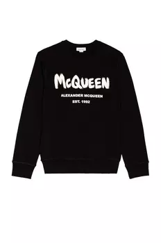 Толстовка Alexander Mcqueen Graffiti Print, цвет Black & Ivory