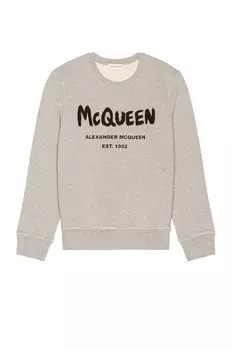Толстовка Alexander Mcqueen Graffiti Print, цвет Pale Grey