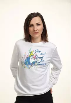 Толстовка ALICE IN WONDERLAND SMELL THE FLOWERS Disney, белый