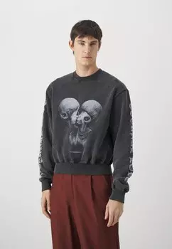 Толстовка Aliens Kissing Cropped Relaxed Crewneck Unisex Han Kjbenhavn, цвет dark grey