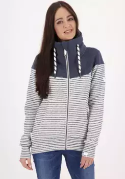 Толстовка Alife & Kickin "ValinaAK A", спортивная куртка с высоким, очень толстым воротником-стойкой и толстыми шнурами, голубой