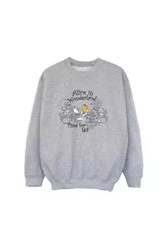 Толстовка «Алиса в стране чудес» «Время чаепития» Disney, серый