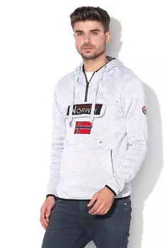 Толстовка элитного трикотажа с вшитым карманом Geographical Norway, красный