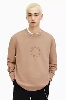 Толстовка Allsaints tierra с круглым вырезом All Saints, коричневый