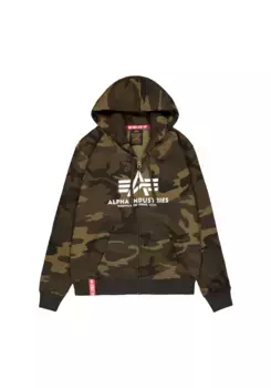 Толстовка Alpha Industries " Alpha Industries Мужчины - Толстовки Basic Zip Hoody Camo", оливковый