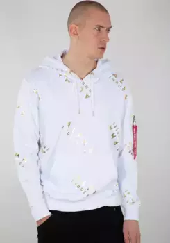 Толстовка Alpha Industries " Alpha Industries Мужчины - Толстовки AOP Hoody Foil Print ", белый