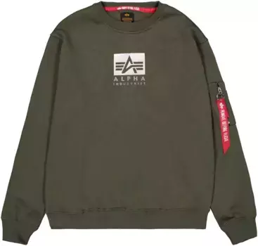 Толстовка Alpha Industries "Атласный свитер с логотипом", оливковый