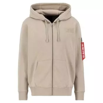 Толстовка Alpha Industries Back Print Full Zip, бежевый