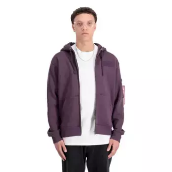 Толстовка Alpha Industries Back Print full zip, фиолетовый