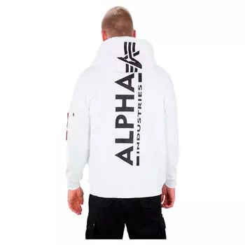 Толстовка Alpha Industries Back Print Full Zip, белый
