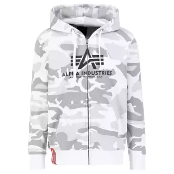 Толстовка Alpha Industries Basic Camo full zip, белый