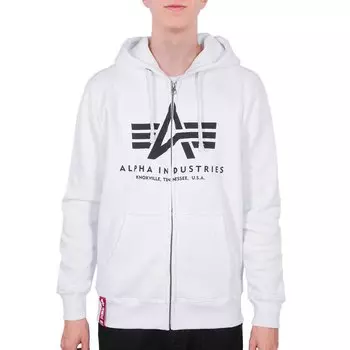 Толстовка Alpha Industries Basic Full Zip, белый