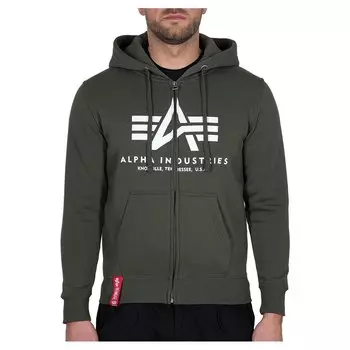 Толстовка Alpha Industries Basic Full Zip, зеленый