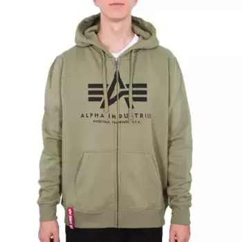 Толстовка Alpha Industries Basic full zip, зеленый