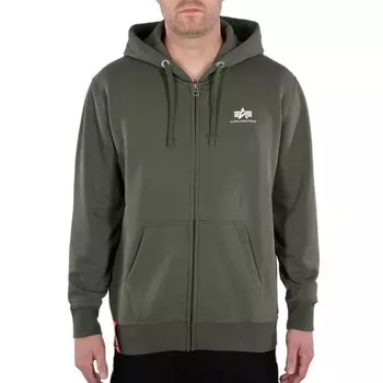 Толстовка Alpha Industries Basic SL Full Zip, зеленый