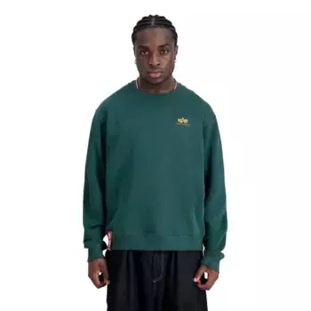 Толстовка Alpha Industries Basic Small Logo, зеленый